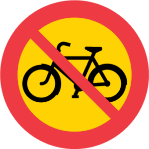 C10. Förbud mot trafik med cykel och moped klass II