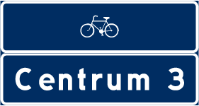F. Lokaliseringsmärken för vägvisning av gång- och cykeltrafik