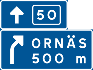 F4. Avfartsorienteringstavla